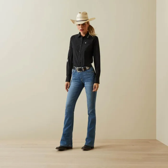TShirts and Tops Women Ariat Wrinkle Resist Team Kirby Stretch Shirt Black W Silver Lurex