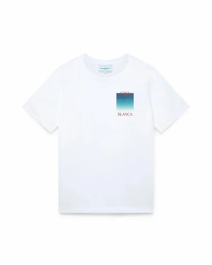 TShirts MenWomen Casablanca Paris Gradient Casa Logo TShirt