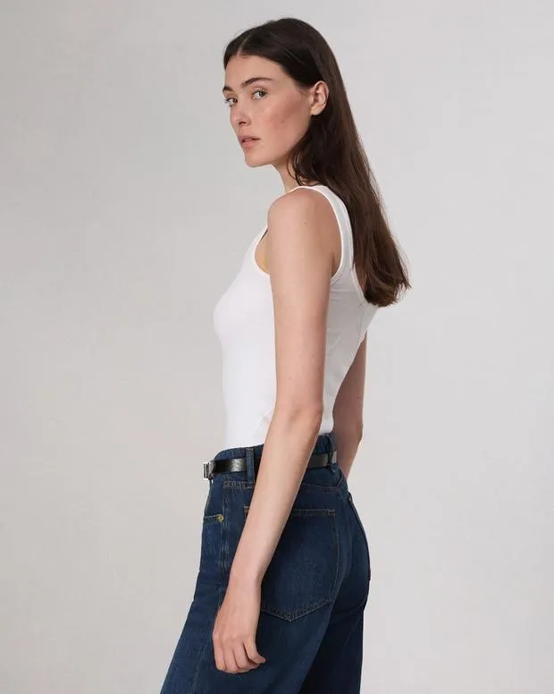 TShirts rag and bone Women Essential Rib Scoop Tank BlackWhite