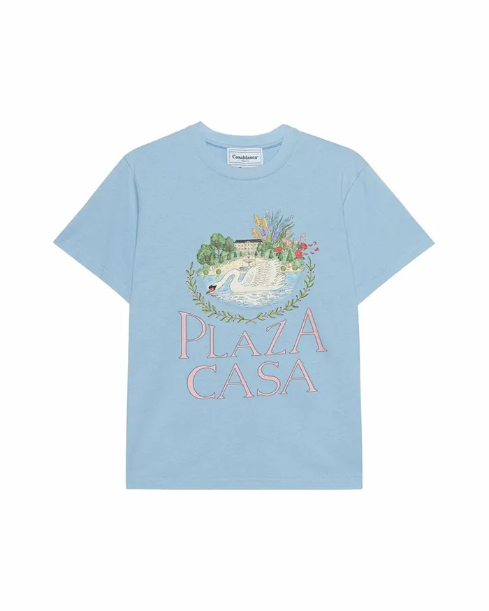 TShirts Women Casablanca Paris Pale Blue Plaza Casa TShirt