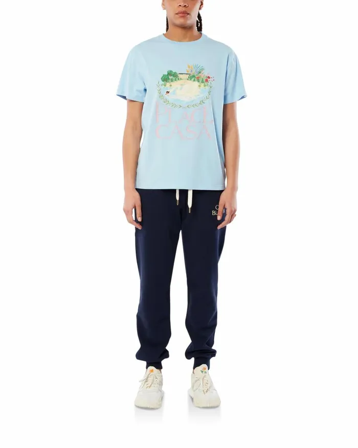 TShirts Women Casablanca Paris Pale Blue Plaza Casa TShirt