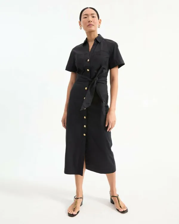 Tabby Midi Dress Black Women Veronica Beard Dresses