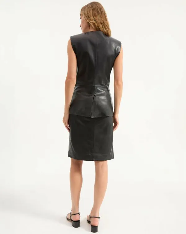 Tamara Leather Vest Black Women Veronica Beard Jackets and Outerwear Tamara Leather Vest Black Women Veronica Beard Jackets and Outerwear
