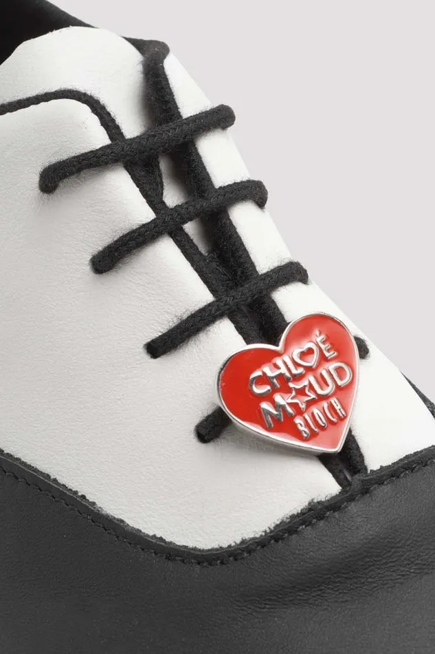 Tap Adult Ladies Chloe And Maud Tap Shoes Black White Leather Bloch