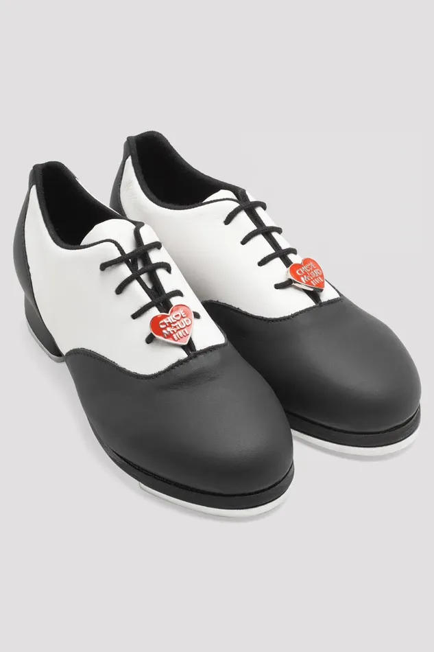 Tap Adult Ladies Chloe And Maud Tap Shoes Black White Leather Bloch