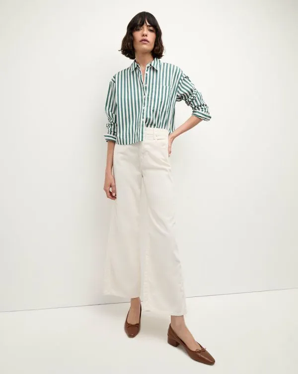 Taylor Corduroy Cropped WideLeg Pant Ecru Women Veronica Beard Jeans