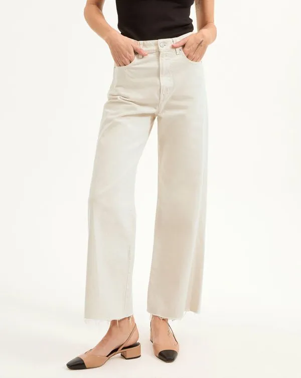Taylor Cropped WideLeg Jean Ecru Women Veronica Beard Jeans Taylor Cropped WideLeg Jean Ecru Women Veronica Beard Jeans