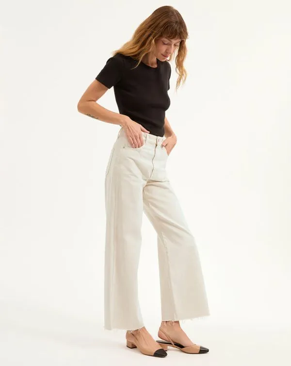 Taylor Cropped WideLeg Jean Ecru Women Veronica Beard Jeans Taylor Cropped WideLeg Jean Ecru Women Veronica Beard Jeans