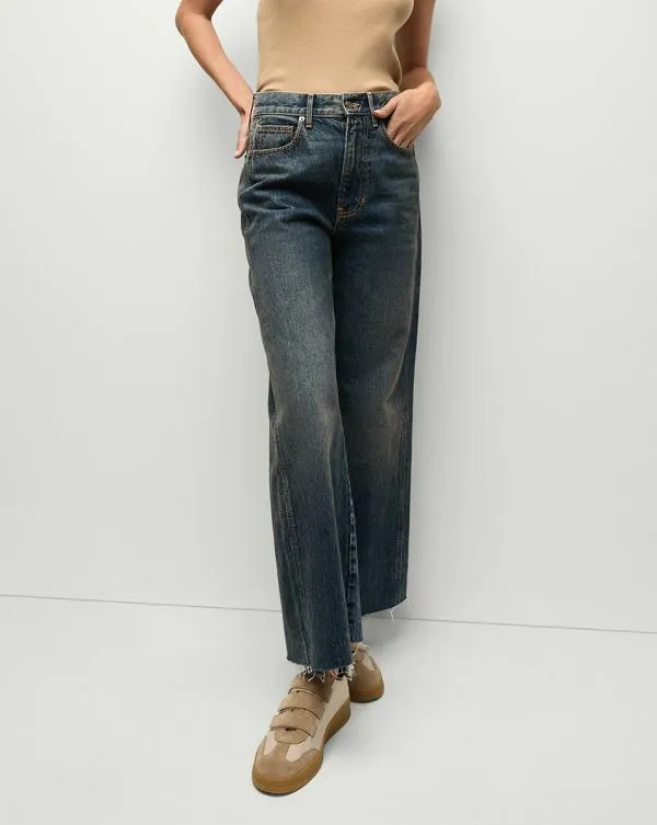Taylor Cropped WideLeg Jean Equinox Blue Women Veronica Beard Jeans Taylor Cropped WideLeg Jean Equinox Blue Women Veronica Beard Jeans