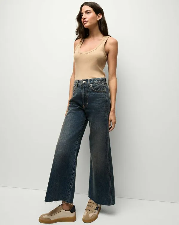 Taylor Cropped WideLeg Jean Equinox Blue Women Veronica Beard Jeans Taylor Cropped WideLeg Jean Equinox Blue Women Veronica Beard Jeans