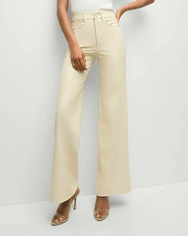 Taylor Vegan Leather WideLeg Pant Ecru Women Veronica Beard Jeans Taylor Vegan Leather WideLeg Pant Ecru Women Veronica Beard Jeans