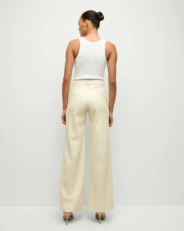 Taylor Vegan Leather WideLeg Pant Ecru Women Veronica Beard Jeans Taylor Vegan Leather WideLeg Pant Ecru Women Veronica Beard Jeans
