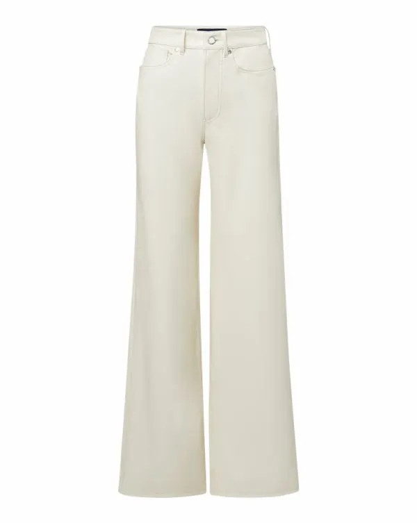 Taylor Vegan Leather WideLeg Pant Ecru Women Veronica Beard Jeans Taylor Vegan Leather WideLeg Pant Ecru Women Veronica Beard Jeans