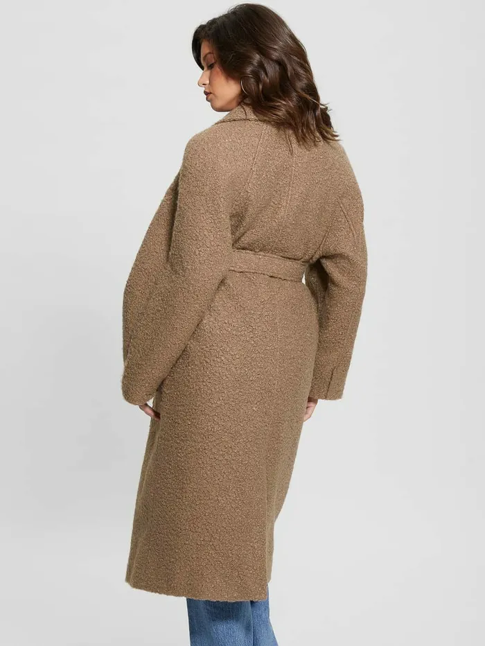 Terry Belted Teddy Coat Summer Clay Multi Women Jackets and Coats GUESS Terry Belted Teddy Coat Summer Clay Multi Women Jackets and Coats GUESS