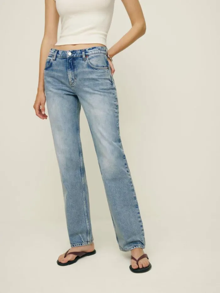 The Reformation Abby Low Rise Straight Jeans Manzanita 8211 Clothing