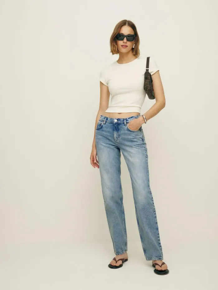 The Reformation Abby Low Rise Straight Jeans Manzanita 8211 Clothing