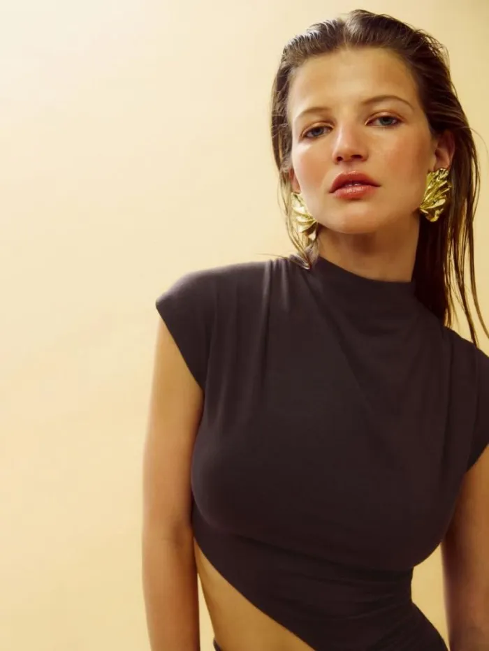 The Reformation Alexa Knit Dress Mole 8211 Clothing