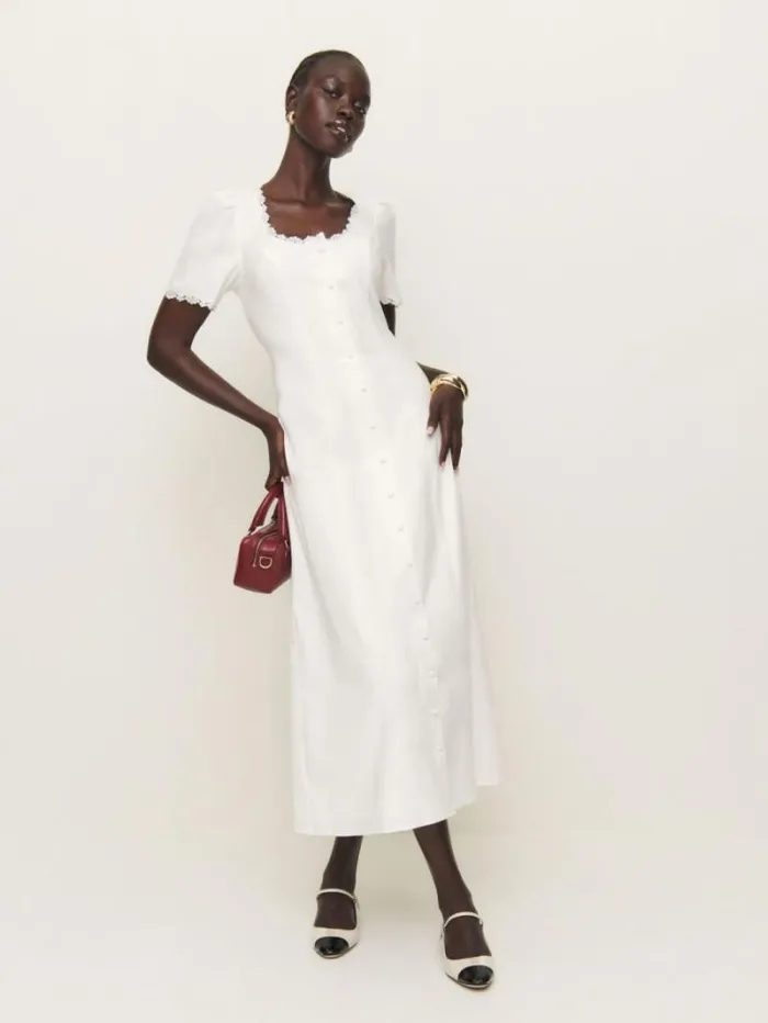 The Reformation Alida Dress White 8211 Clothing