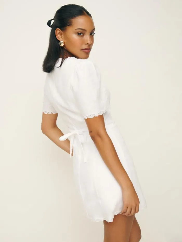 The Reformation Anabella Linen Dress White 8211 Clothing