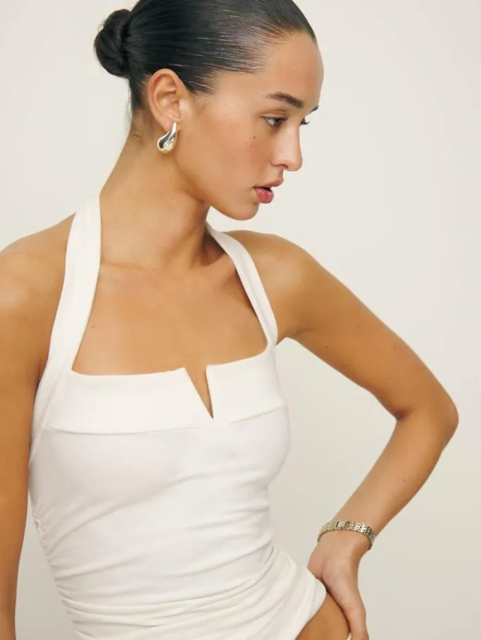 The Reformation Arwen Knit Top Fior Di Latte 8211 Clothing