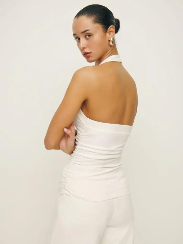 The Reformation Arwen Knit Top Fior Di Latte 8211 Clothing