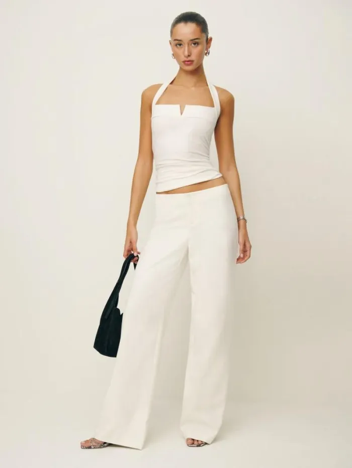 The Reformation Arwen Knit Top Fior Di Latte 8211 Clothing
