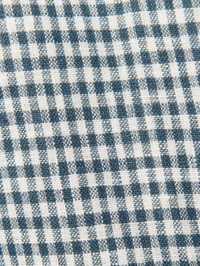 The Reformation Balia Linen Dress Slate Check 8211 Clothing