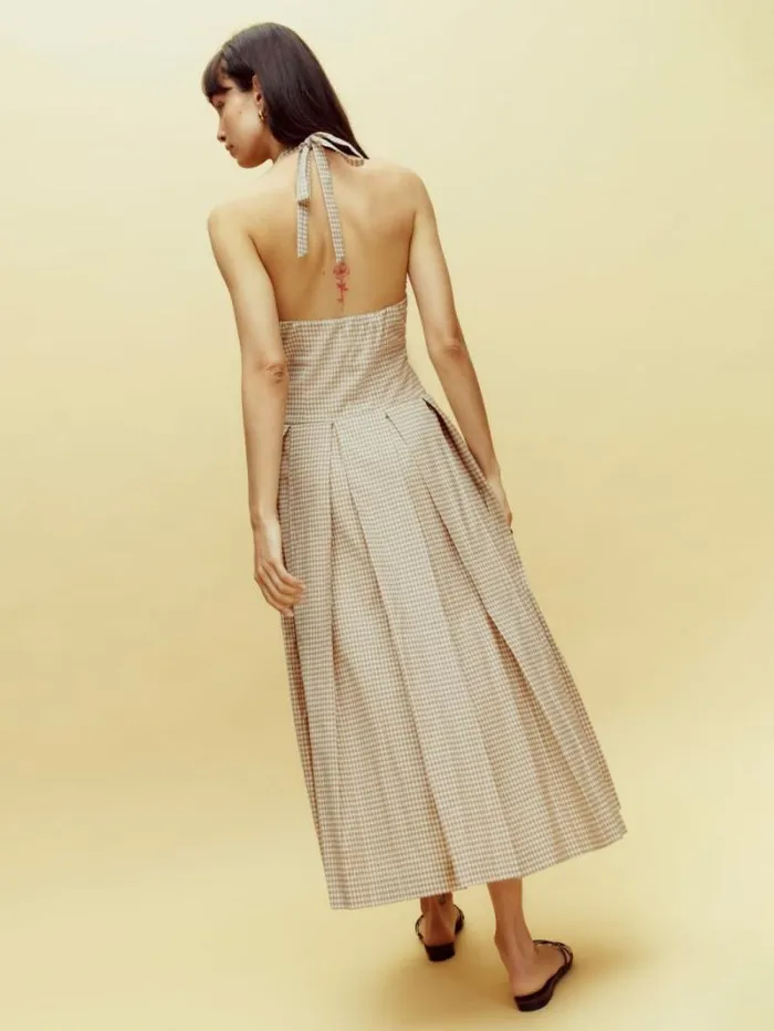 The Reformation Beaux Dress Anzo Check 8211 Clothing