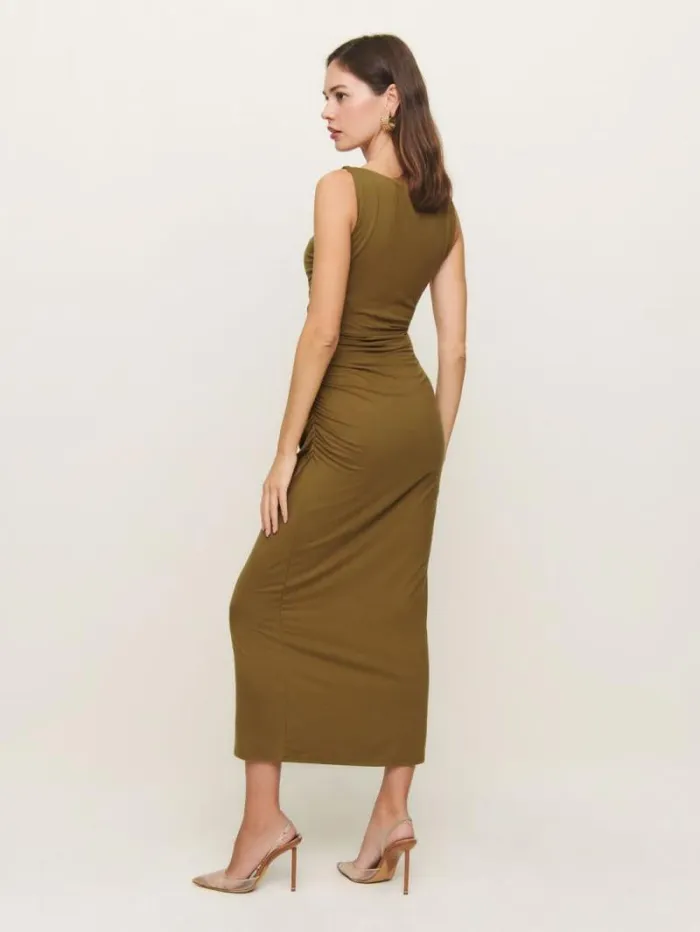 The Reformation Benson Knit Dress Bronze 8211 Clothing