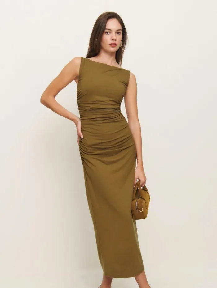 The Reformation Benson Knit Dress Bronze 8211 Clothing