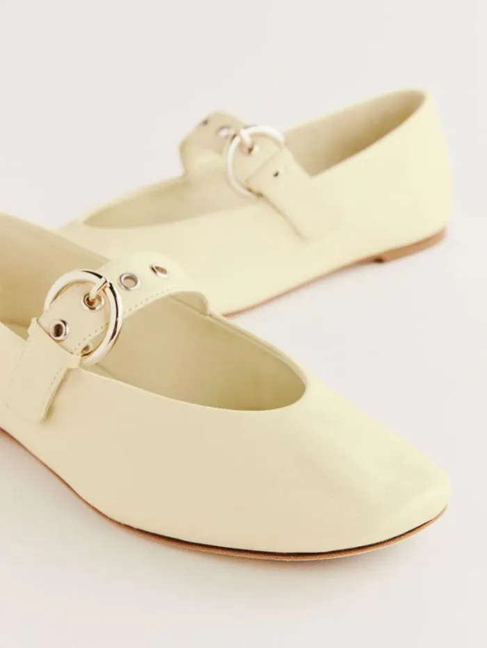 The Reformation Bethany Ballet Flat Parmesan Leather 8211 Shoes