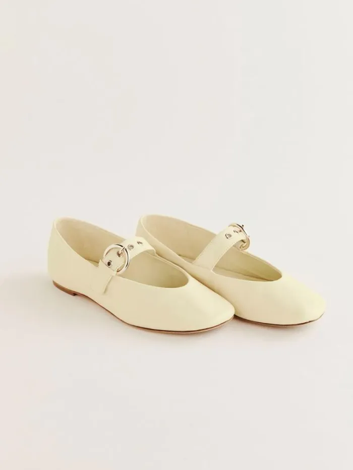 The Reformation Bethany Ballet Flat Parmesan Leather 8211 Shoes
