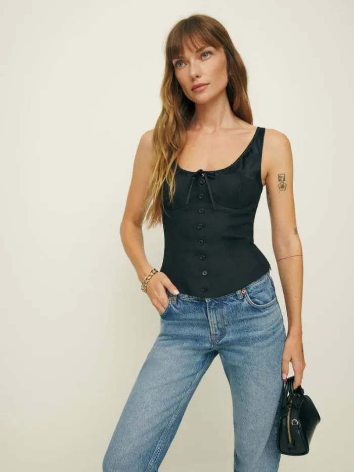 The Reformation Beverly Top Black 8211 Clothing