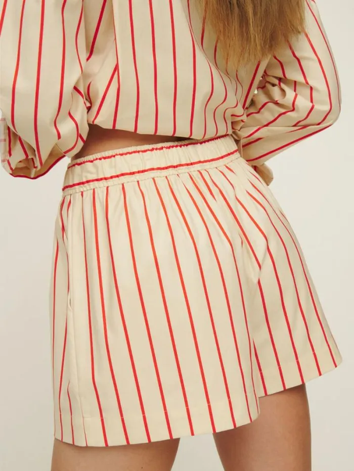 The Reformation Billy Short Resort Stripe 8211 Clothing