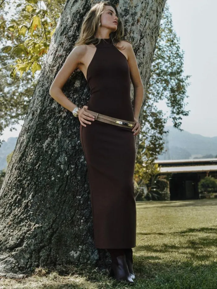 The Reformation Bonnie Knit Dress Brown 8211 ClothingWeddings