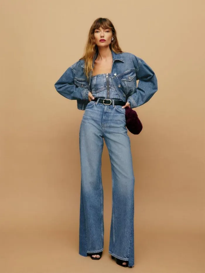The Reformation Cary High Rise Slouchy Wide Leg Jeans Colorado Reworked 8211 Clothing