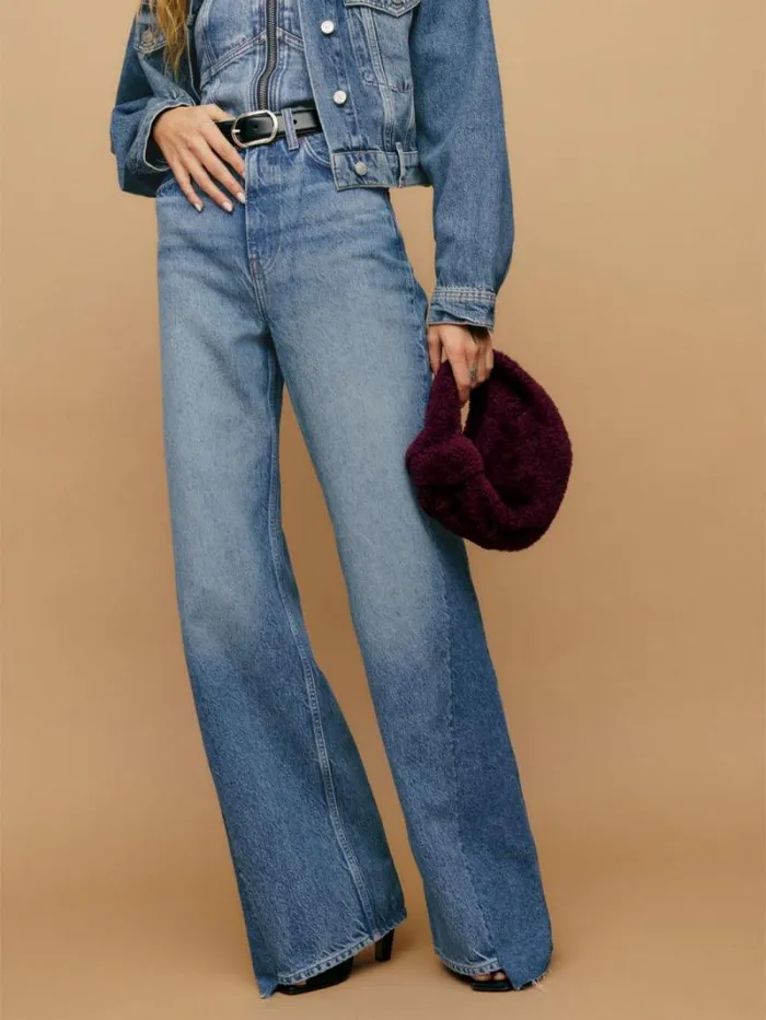 The Reformation Cary High Rise Slouchy Wide Leg Jeans Colorado Reworked 8211 Clothing