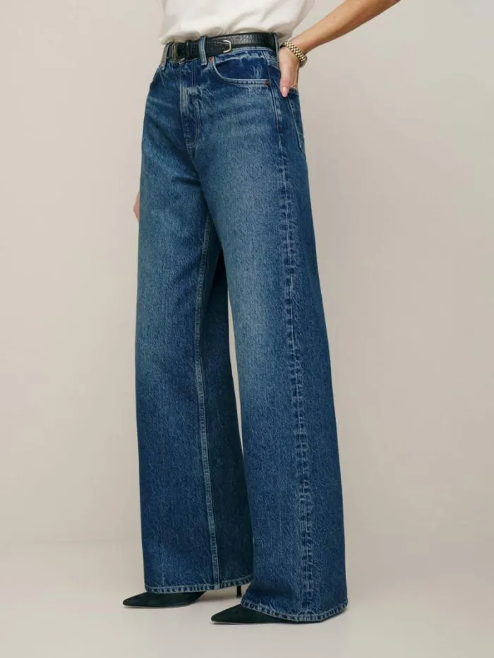 The Reformation Cary High Rise Slouchy Wide Leg Jeans Lanier 8211 Clothing
