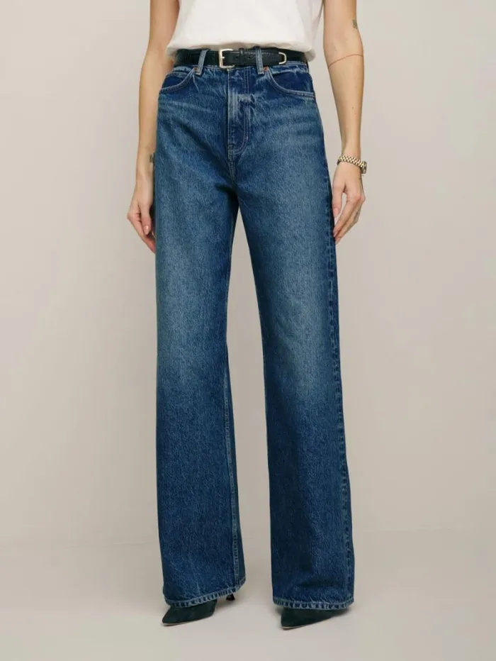 The Reformation Cary High Rise Slouchy Wide Leg Jeans Lanier 8211 Clothing