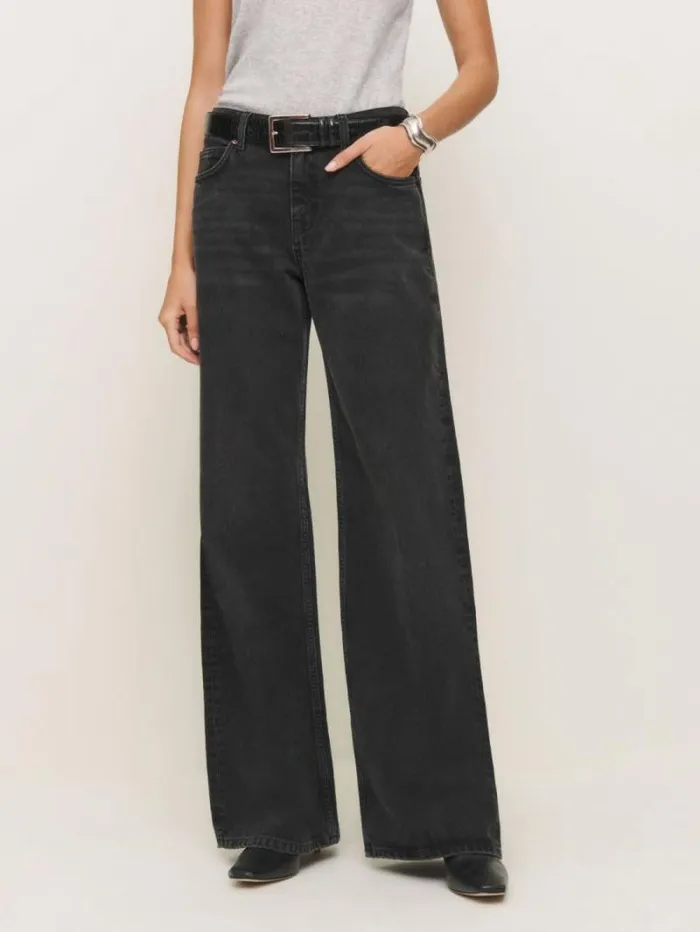 The Reformation Cary Low Rise Slouchy Wide Leg Jeans Summit 8211 Clothing