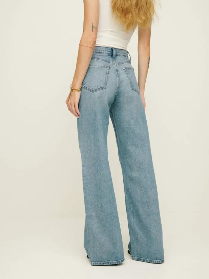 The Reformation Cary Stretch High Rise Slouchy Wide Leg Jeans Malta 8211 Clothing