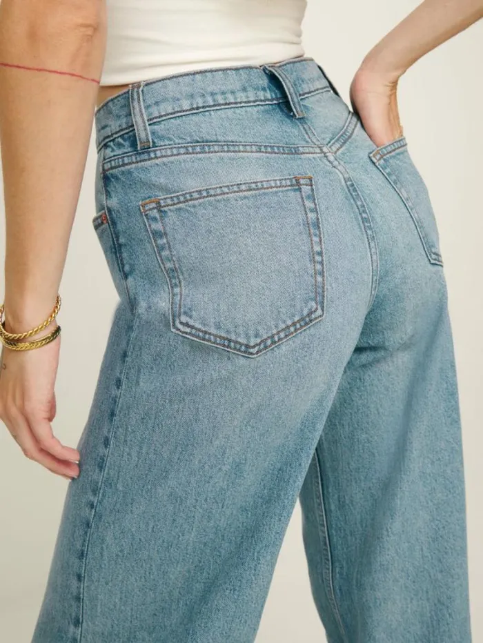 The Reformation Cary Stretch High Rise Slouchy Wide Leg Jeans Malta 8211 Clothing