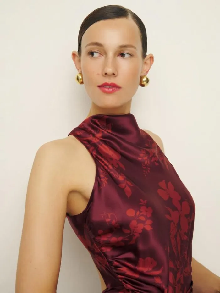 The Reformation Casette Silk Dress Satine 8211 ClothingWeddings