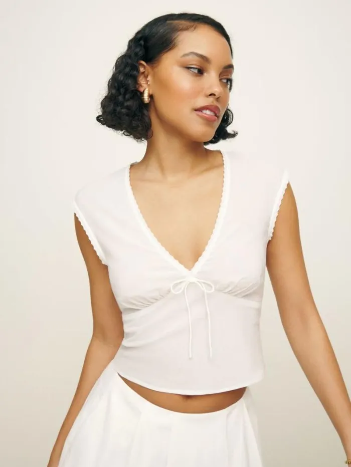 The Reformation Cherry Top White 8211 Clothing