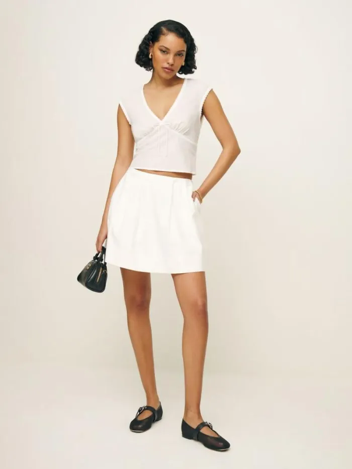 The Reformation Cherry Top White 8211 Clothing