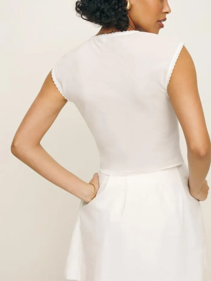 The Reformation Cherry Top White 8211 Clothing