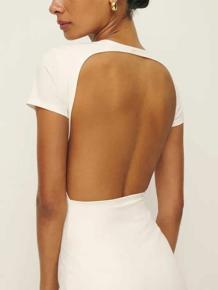 The Reformation Christy Knit Dress Ivory 8211 Clothing