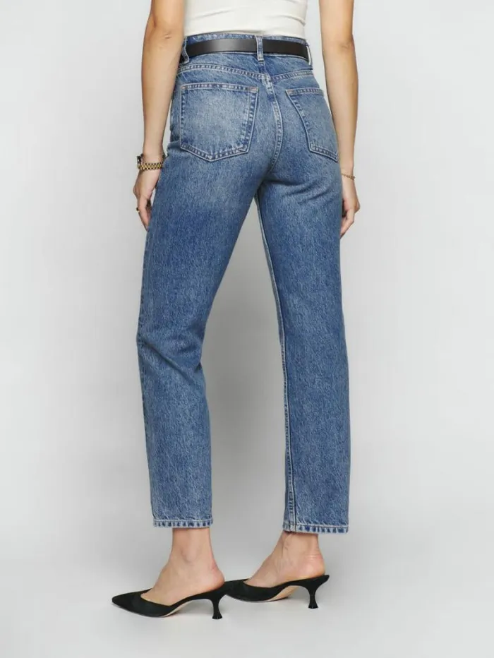 The Reformation Cynthia High Rise Straight Cropped Jeans Colorado 8211 Clothing