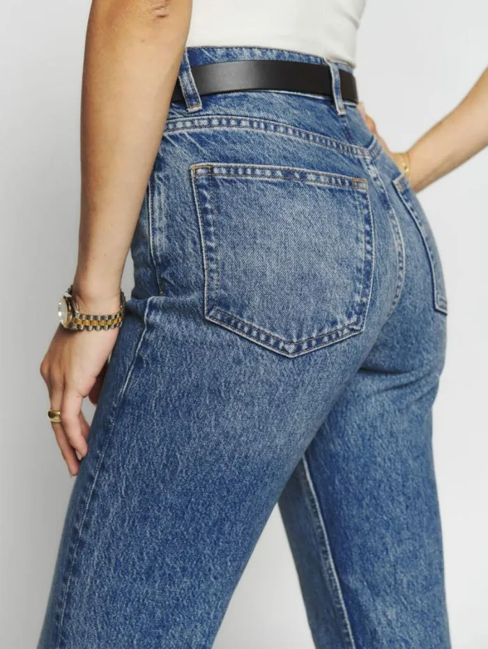The Reformation Cynthia High Rise Straight Cropped Jeans Colorado 8211 Clothing