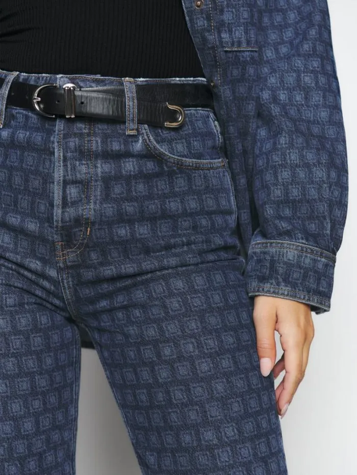 The Reformation Cynthia High Rise Straight Long Jeans Disco 8211 Clothing